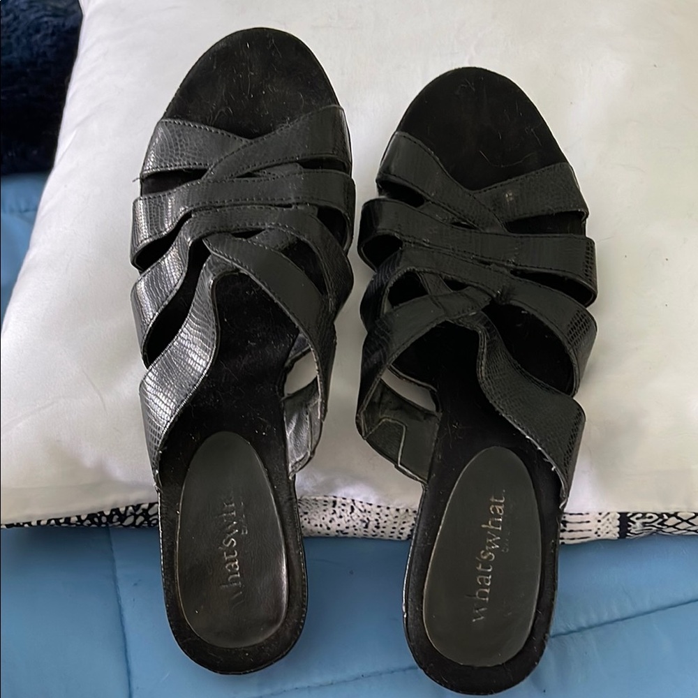 What’s what brand Women's Black Slides